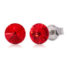 ピアス,スワロフスキー,赤,1月誕生石