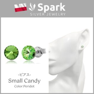 スワロフスキー ペリドット,ペリドット スワロフスキー,メンズピアス,8月誕生石