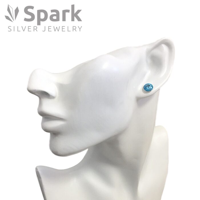 一粒ピアス,spark,アクアマリン