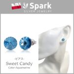 ピアス,スワロフスキー,アクアマリン,プレゼント,メンズ