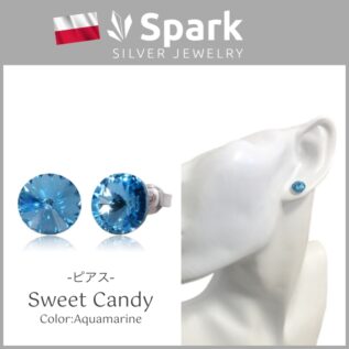 ピアス,スワロフスキー,アクアマリン,プレゼント,メンズ