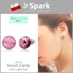 ライトローズ 誕生石,ピアス,ライトローズ,誕生石,10月,スワロフスキー