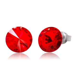 ピアス,スワロフスキー,赤,1月誕生石