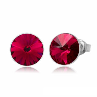 シルバーピアス,レディースピアス,ガーネット,スワロフスキー,赤