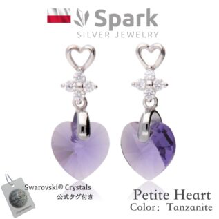 ハートピアス,スワロフスキーピアス,12月誕生石