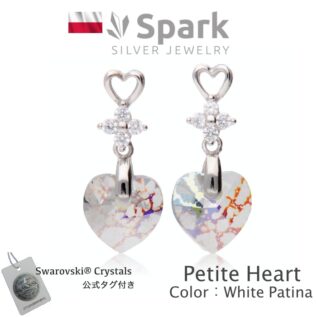 スワロフスキーピアス,ハート,シルバー,ゆれる