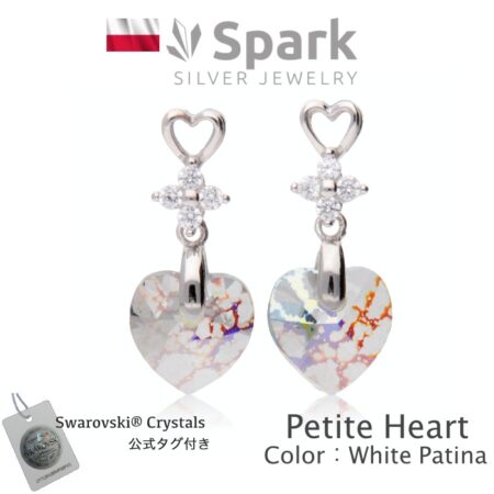 スワロフスキーピアス,ハート,シルバー,ゆれる