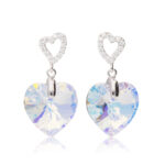 ハート,ピアス,オーロラ,スワロフスキー,可愛い