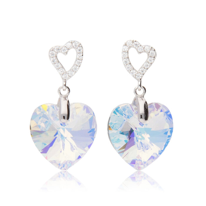 ハート,ピアス,オーロラ,スワロフスキー,可愛い