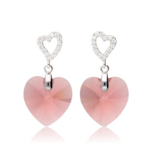 ピアス,ハート,スワロフスキー,大人可愛い,プレゼント