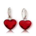 ハートピアス,赤,可愛い,スワロフスキー
