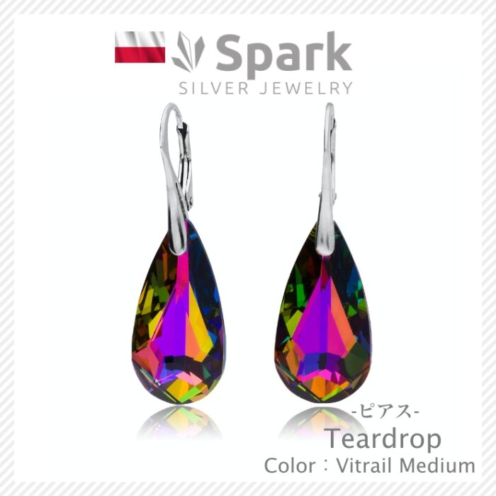 ピアス,スワロフスキー,swarovski,ティアドロップ