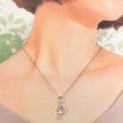 ハートネックレス,スワロフスキーネックレス,オーロラ,レディース