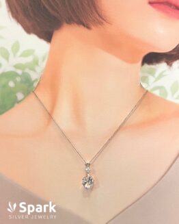 ハートネックレス,スワロフスキーネックレス,オーロラ,レディース