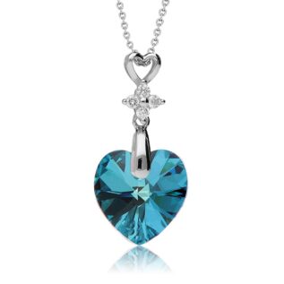 青 ネックレス,青いネックレス,ハートネックレス 青