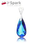 ペンダント,メンズ,青,スワロフスキー,ティアドロップ