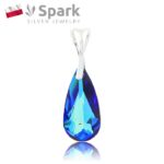 ペンダント,メンズ,青,スワロフスキー,ティアドロップ