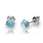 メンズピアス,シルバー,swarovski,アクアマリン,スワロフスキー