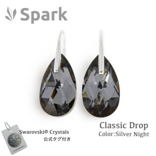 ドロップ ピアス 黒