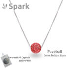 ボールネックレス レッド