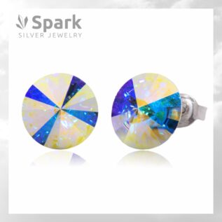 大きめ ピアス,スワロフスキー, ピアス,スワロフスキーピアス,オーロラ