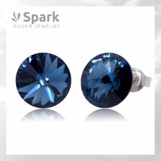 大きめピアス,ピアス,スワロフスキー,スワロフスキーピアス,青