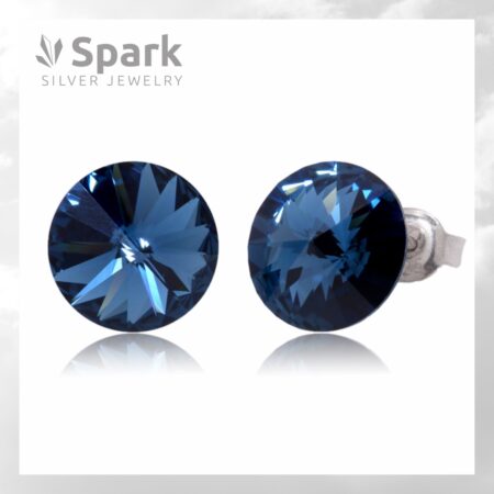 大きめピアス,ピアス,スワロフスキー,スワロフスキーピアス,青