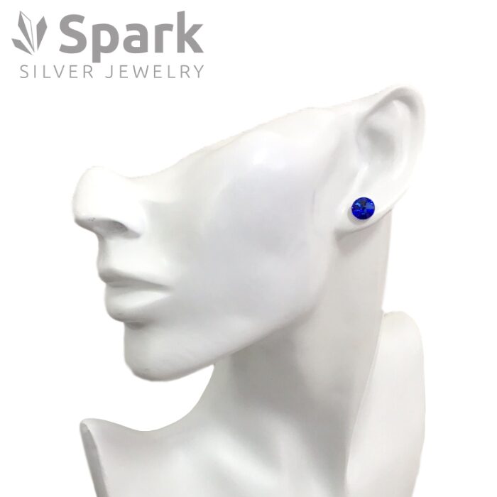 メンズピアス,青,swarovski