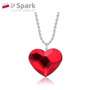 ハート,ネックレス,ハートネックレス,赤,スワロフスキー
