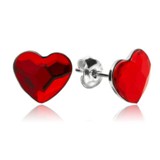 ハートのピアス 赤
