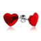 ハートのピアス 赤