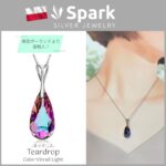 ティアドロップネックレス,ネックレス,ティアドロップ,スワロフスキー,swarovski,紫