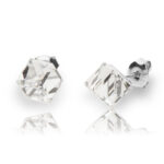 ピアス,スワロフスキー,キューブ,シルバー