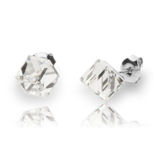 ピアス,スワロフスキー,キューブ,シルバー