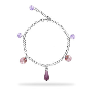 チェーンブレスレット,アメジスト,スワロフスキー