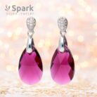 ルビー ピアス,ピアス,スワロフスキー,スワロフスキーピアス,ドロップ