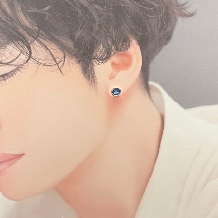 ピアス,シルバー,サファイア,スワロフスキー,プレゼント,男性