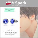 メンズ,ピアス,スワロフスキー,サファイア,シルバー