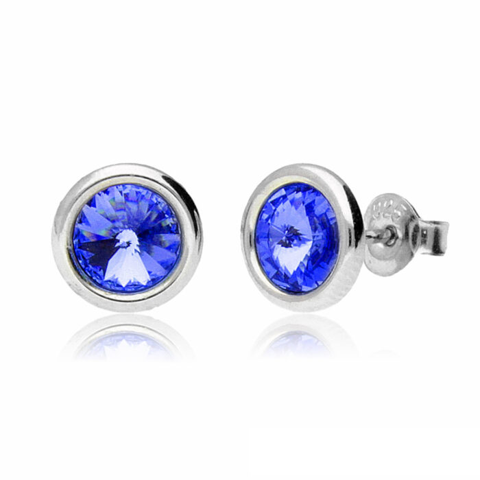 メンズピアス,シルバーピアス,サファイア,スワロフスキー,swarovski