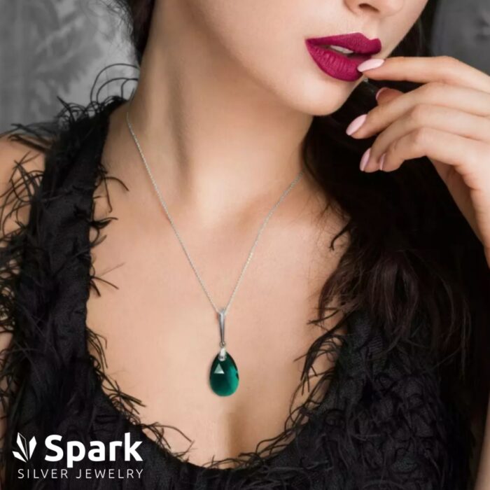 スワロフスキーネックレス,エメラルドネックレス,ネックレス プレゼント