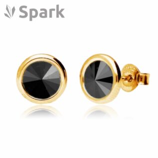 メンズピアス,ピアス,ゴールド,ゴールドピアス,スワロフスキーピアス,黒