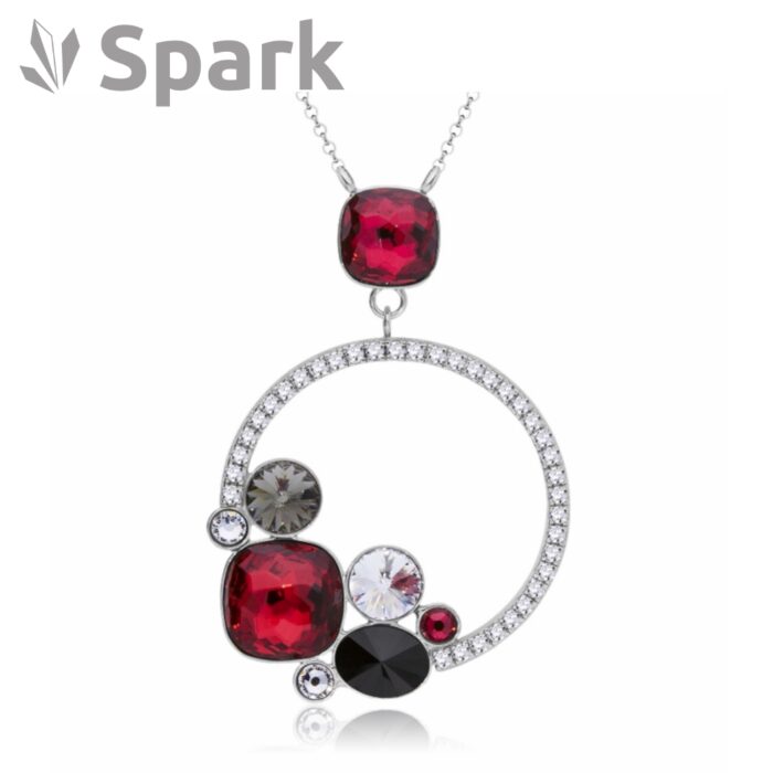 ネックレス,赤,スワロフスキー,オシャレ,大きめ