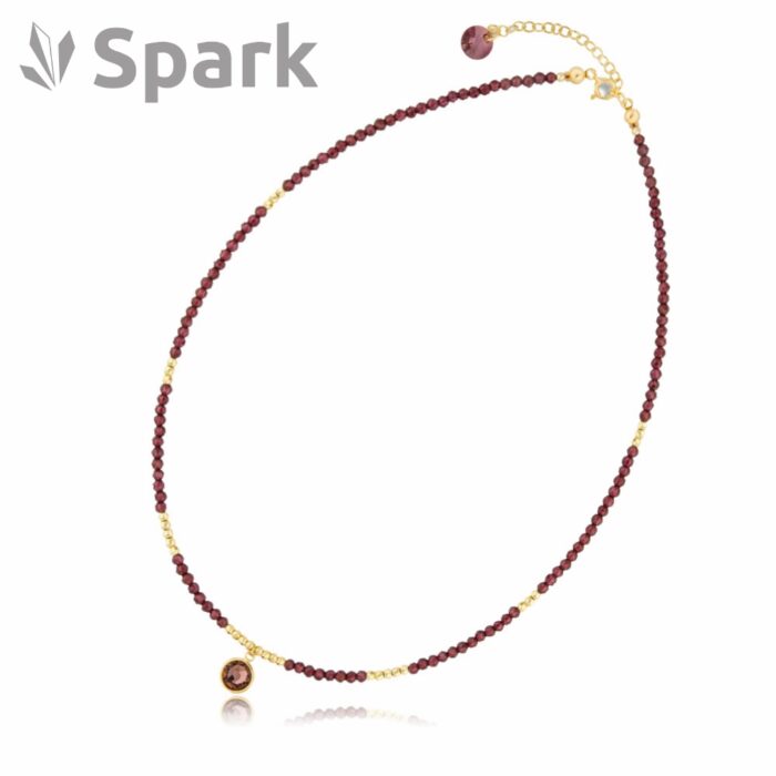 ネックレス,ガーネット,スワロフスキー,ガーネットネックレス,誕生石,1月