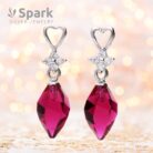 ルビー ピアス,ピアス,スワロフスキー,スワロフスキーピアス,swarovski,プレゼント