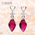 ルビー ピアス,ピアス,スワロフスキー,スワロフスキーピアス,swarovski,プレゼント