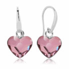 ハート ピアス,スワロフスキー ピアス,かわいいピアス,くすみピンク,swarovski