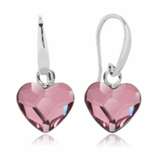 ハート ピアス,スワロフスキー ピアス,かわいいピアス,くすみピンク,swarovski