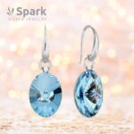 ピアス アクアマリン,ピアス,アクアマリン,スワロフスキー,スワロフスキーピアス,ゆれる