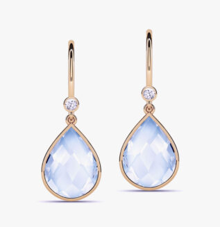 Blue Topaz Diamond Engagement Wedding Earrings