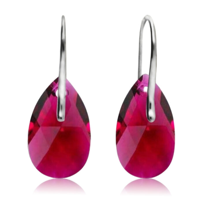 ルビー,ピアス,スワロフスキー,swarovski,7月,誕生石